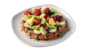Waffle with fruits